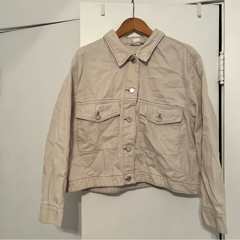 H&M Button Front Wide Sleeve Denim Jacket